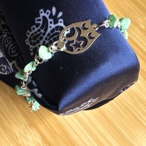 Silver and turquoise Rosary Chain Bracelet (Single)